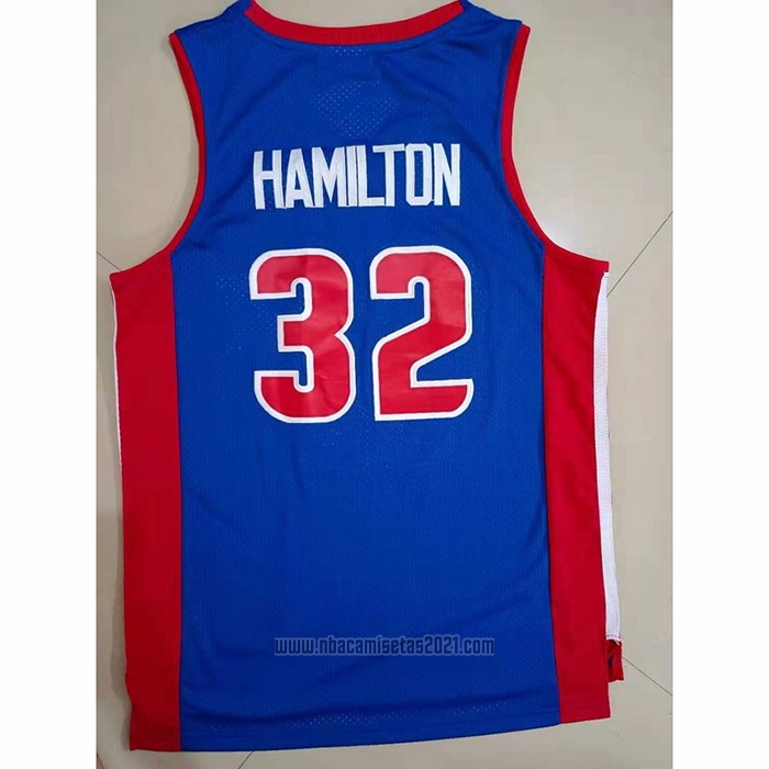 Camiseta Detroit Pistons Richard Hamilton #32 Mitchell & Ness 2003-04 Azul